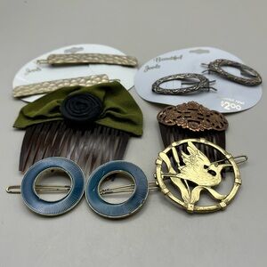 Elegant Vintage Hair Accessory Set with Gold and Blue Accents -Luxury Accessory